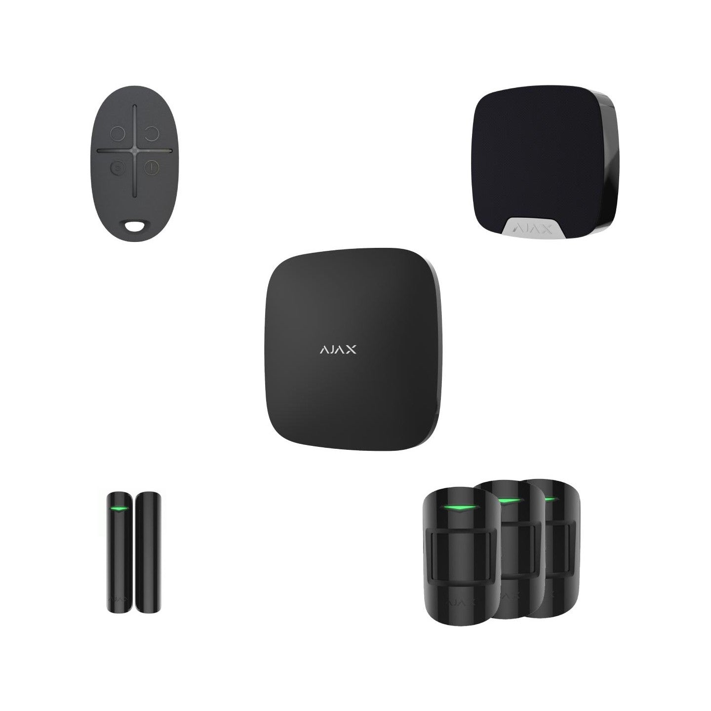 AJAX Zestaw Hub + 3x MotionProtect + DoorProtect + Home Siren + SpaceControl - black