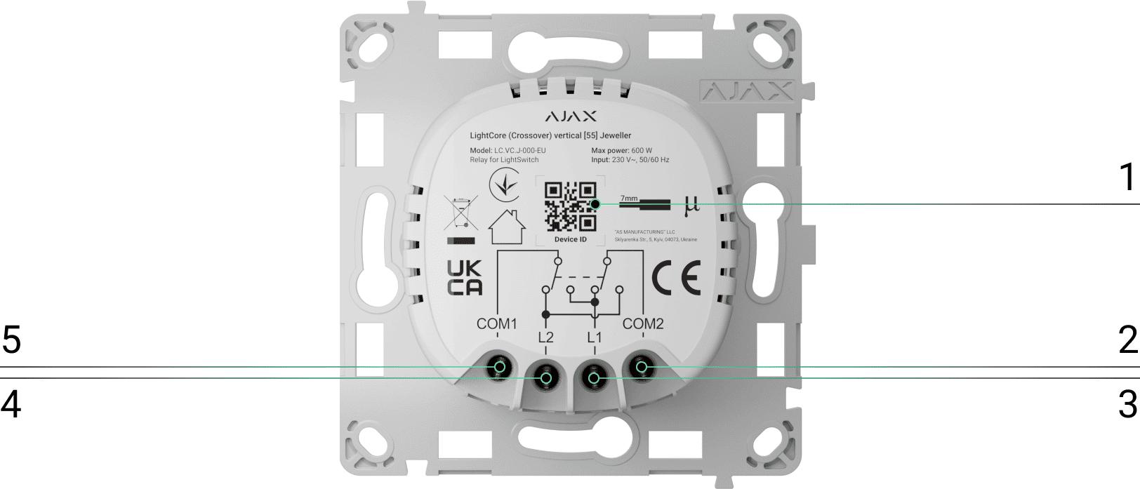 AJAX Włącznik światła LightCore Crossover vertical
