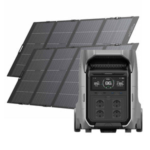 Bundle: Power station EcoFlow Delta Pro 3 + 2x portable solar panel 400W