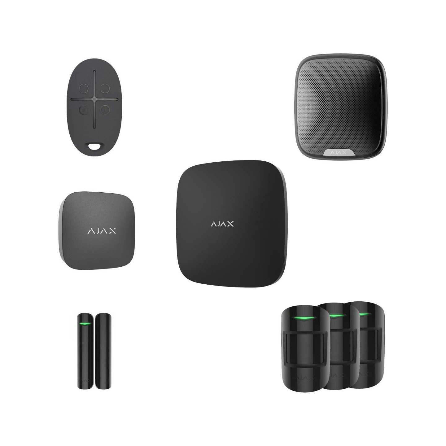 AJAX Zestaw: Hub 2 (2G) + 3x MotionProtect + DoorProtect + StreetSiren + SpaceControl + LifeQuality - black