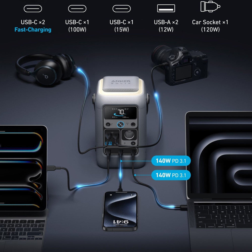 Przenośna stacja zasilania Anker Solix C300X DC 288Wh 300W - image 12