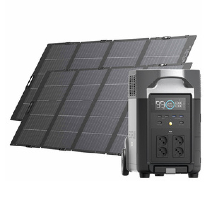 Bundle: Power station EcoFlow Delta Pro + 2x portable solar panel 400W
