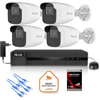 Zestaw monitoringu Hilook 4x kamera IPC-B440H(4mm)(C) z dyskiem 1TB