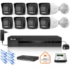 Zestaw monitoringu Hilook 8x kamera IPC-B160HA-LU z dyskiem z 2TB