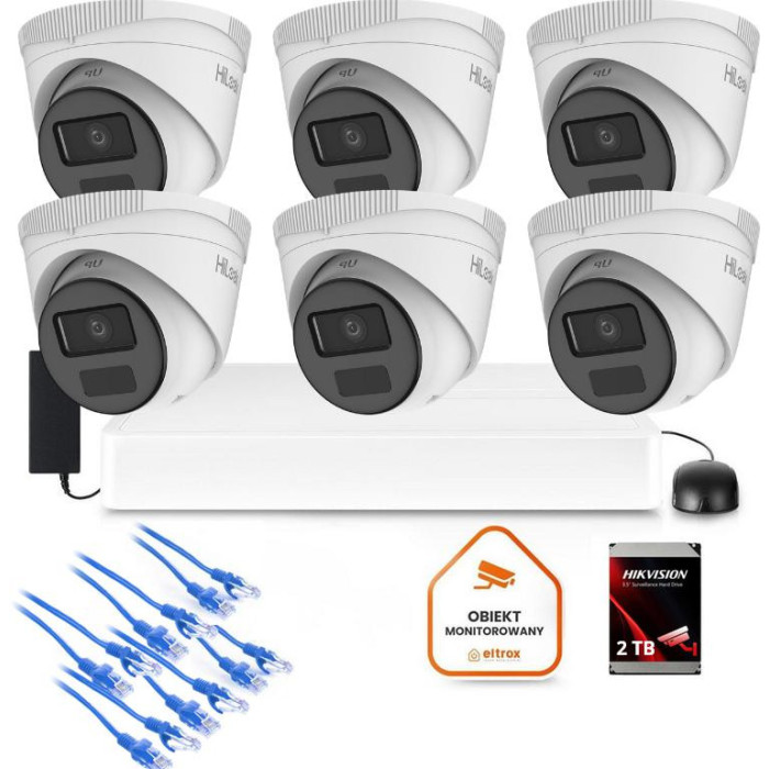 Zestaw monitoringu Hilook 6x kamera IPC-T221H-C z dyskiem 2TB