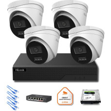Zestaw monitoringu IP Hilook 4x kamera IPC-T260HA-LU 6MP Smart-hybrid Light