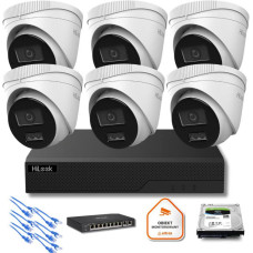 Zestaw monitoringu IP Hilook 6x kamer IPC-T260HA-LU 6MP Smart-hybrid Light
