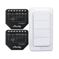 Set of 2 Blind/curtain WiFi controllers Shelly Shutter + BLU RC Button 1