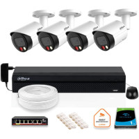 Zestaw monitoringu IP Dahua 8mpx 4K 4 kamery IPC-HFW2849S-S-IL z dyskiem
