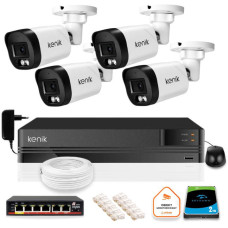 Zestaw monitoringu IP Kenik 4 kamery 6MPx tubowe dysk