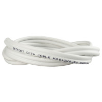 Przewód kabel koncentryczny z zasilaniem do CCTV BIAŁY K60+2x0,5mm2 GETFORT 1m