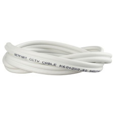 Przewód kabel koncentryczny z zasilaniem do CCTV BIAŁY K60+2x0,5mm2 GETFORT 1m