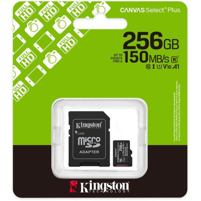 Karta pamięci microSD Kingston Canvas Select Plus microSDXC C10 UHS-I 256GB