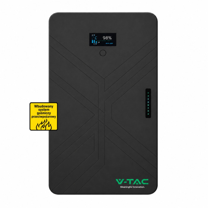 VT-14033 14.33kWh ULTRA THIN WALL MOUNTED LITHIUM BATTERY-6000 CYCLES BLACK