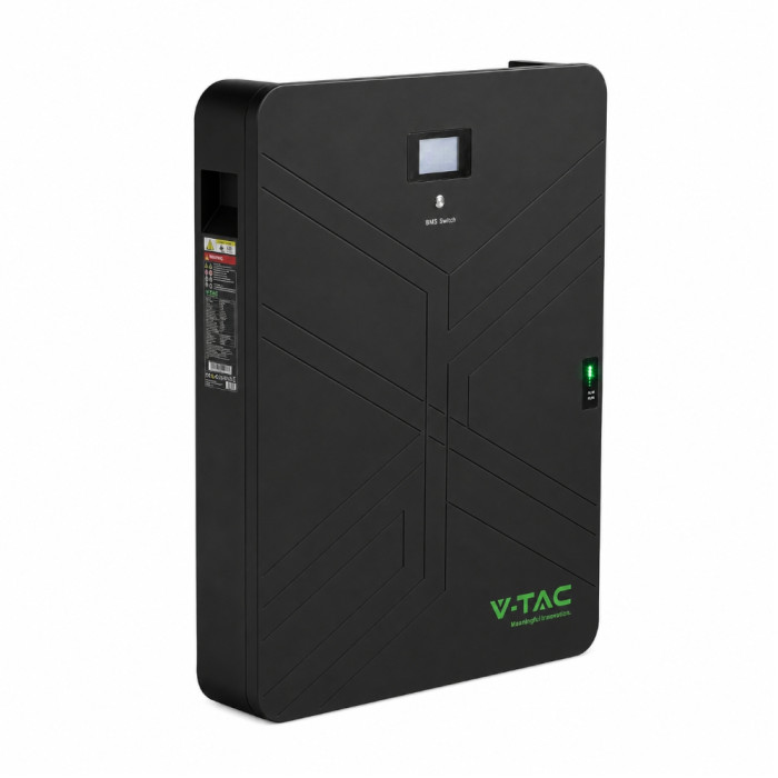 VT-14033 14.33kWh ULTRA THIN WALL MOUNTED LITHIUM BATTERY-6000 CYCLES BLACK