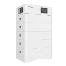 Wysokonapięciowy modułowy magazyn energii V-TAC OHS25K-100 o pojemności 25,60kWh. w zestawie podstawa + (5*5,12kWh) moduĹ‚y bateryjne VT-OH-5K LiFePO4 5.12V 100Ah + moduł‚ kontrolny BMS wraz z okablowaniem
