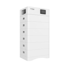 Wysokonapięciowy modułowy magazyn energii V-TAC OHS30K-100 o pojemności 30,72kWh. w zestawie podstawa + (6*5,12kWh) moduĹ‚y bateryjne VT-OH-5K LiFePO4 5.12V 100Ah + moduł‚ kontrolny BMS wraz z okablowaniem