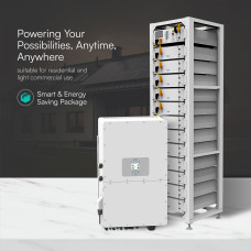 Zestaw Deye falownik hybrydowy 50kW SUN-50K-SG01HP3-EU-BM4 3 fazowy IP65 + magazyn energii LiFePO4 BOS-G 61.44kWh (12 x 5.12kWh) modułowy