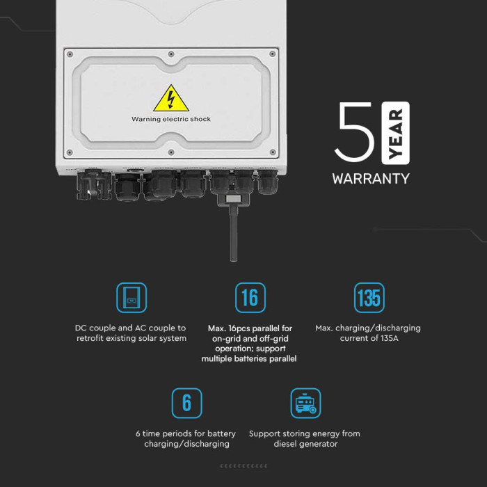 Falownik hybrydowy 6kW Deye SUN-6K-SG03LP1-EU 1 fazowy On-Grid/Off-Grid IP65