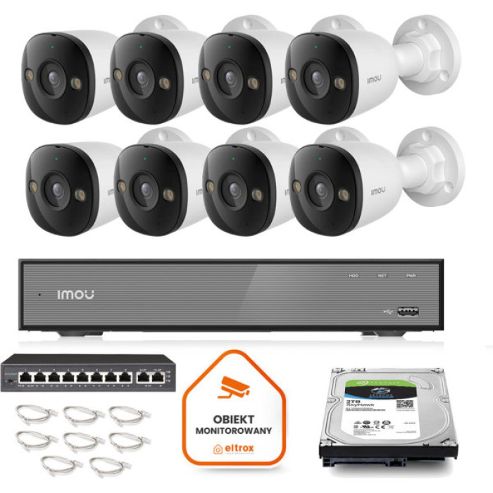 Zestaw monitoringu Imou 8x kamera IPC-PS3E-5M0-0280B 5MP tuba POE