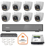 Zestaw monitoringu Imou 8x kamera IPC-PS8D-3V0 3MP kopułka PoE