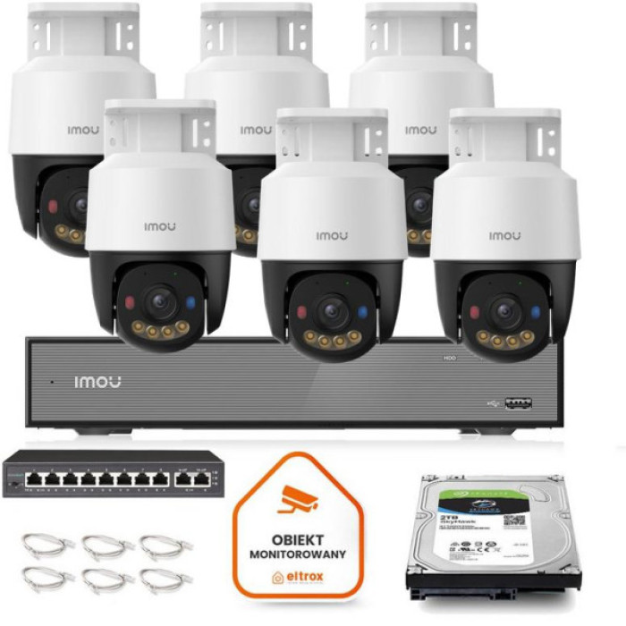 Zestaw Imou PoE 6x kamera IPC-PS7FP-5M0 5MP PT
