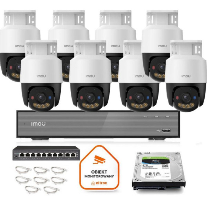 Zestaw Imou PoE 8x kamera IPC-PS7FP-5M0 5MP PT