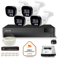 Zestaw monitoringu IP Kenik 4 kamery tubowe 4MPx 1TB