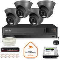 Zestaw monitoringu IP Kenik 4 kamery kopułkowe 5MPx dysk 1TB