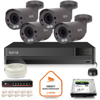 Zestaw monitoringu IP Kenik 4 kamer 2MPX FullHD 1TB IR 60m