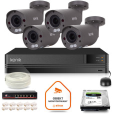 Zestaw monitoringu IP Kenik 4 kamer 2MPX FullHD 1TB IR 60m