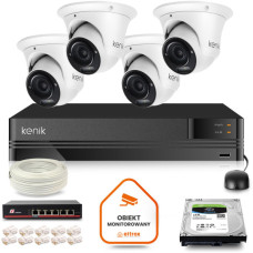 Zestaw monitoringu IP Kenik 4 kamery kopułkowe 2MPx 1TB