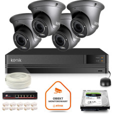Zestaw monitoringu IP Kenik 4 kamery kopułkowe FullHD 1TB