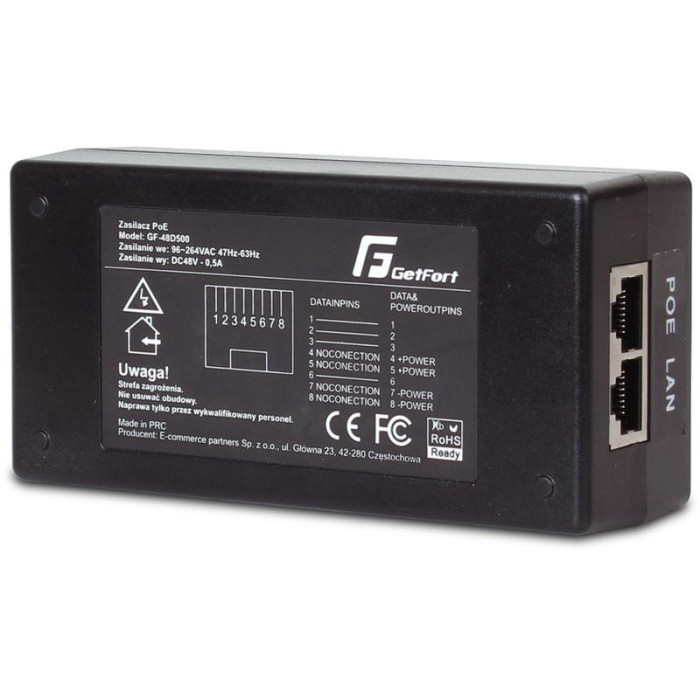 ZASILACZ ADAPTER POE GETFORT GF-48D500 48V 500MA