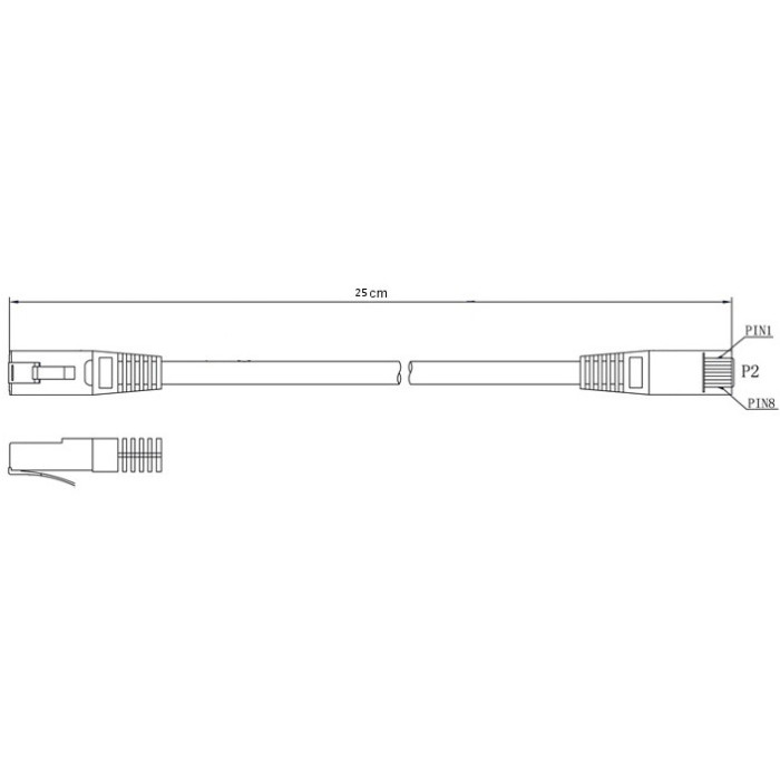PATCHCORD SKRĘTKA GETFORT CAT.5E UTP 0,25m czerwony