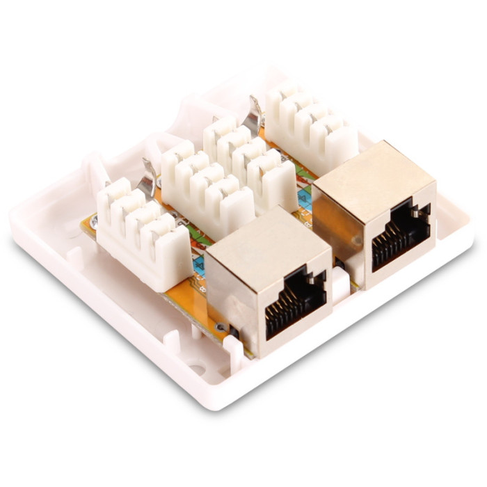 GNIAZDO NATYNKOWE EKRANOWANE GETFORT 2XRJ45 KAT.6