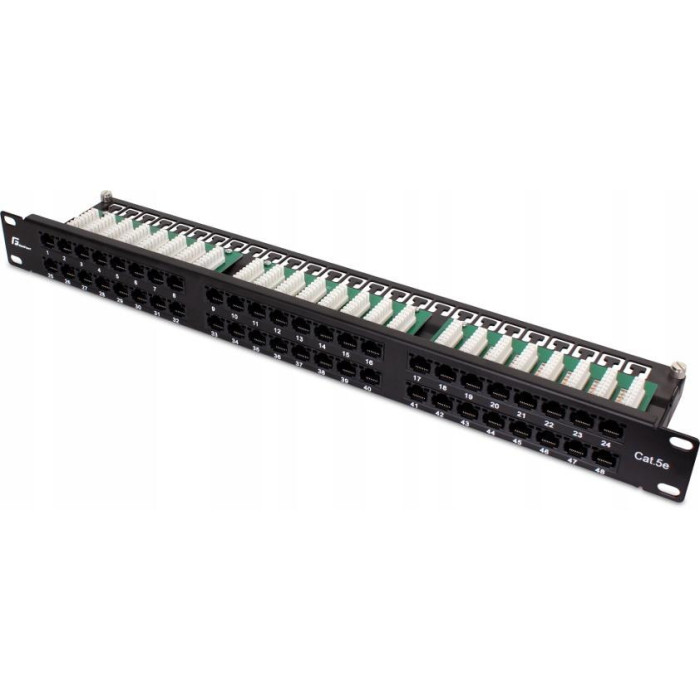 PATCH PANEL UTP CAT.5E 48 PORTÓW PGF-5EUTP48-B9 GETFORT