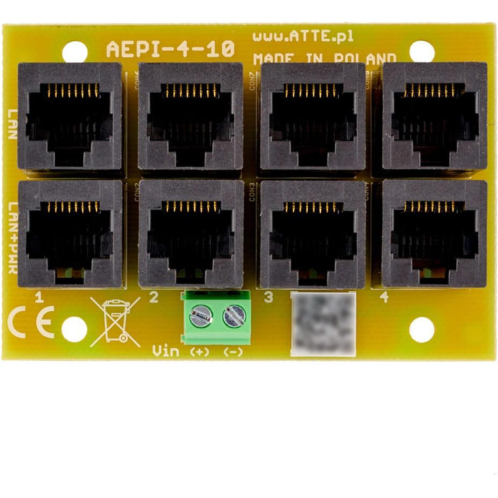 Adapter PoE PASSIVE 4 kanałowy 10/100 ATTE AEPI-4-10-OF