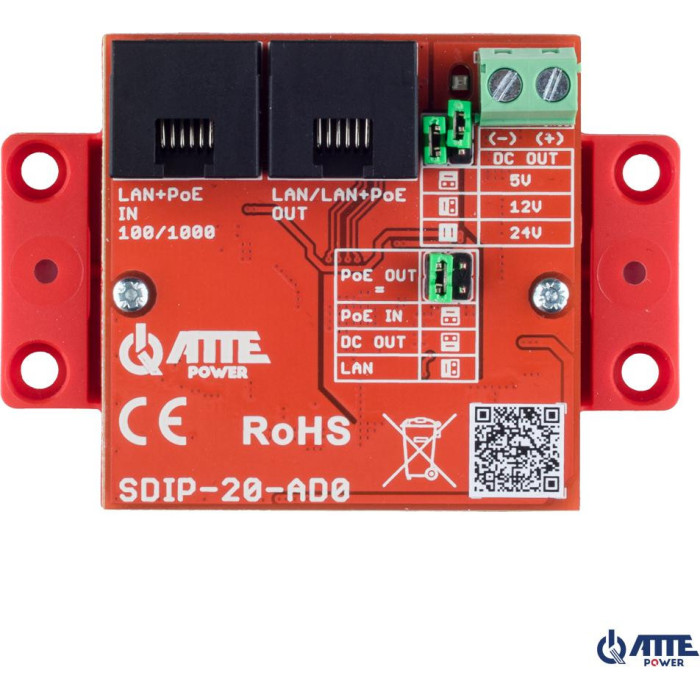 Adapter PoE obniżający napięcie ATTE SDIP-20-AD0