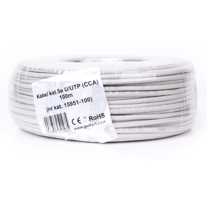 KABEL SKRĘTKA GETFORT CAT.5E U/UTP CCA 100m