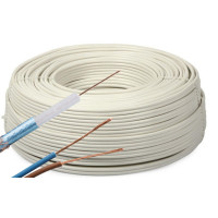 Przewód kabel koncentryczny z zasilaniem do CCTV BIAŁY K60+2x0,5mm2 GETFORT 100m