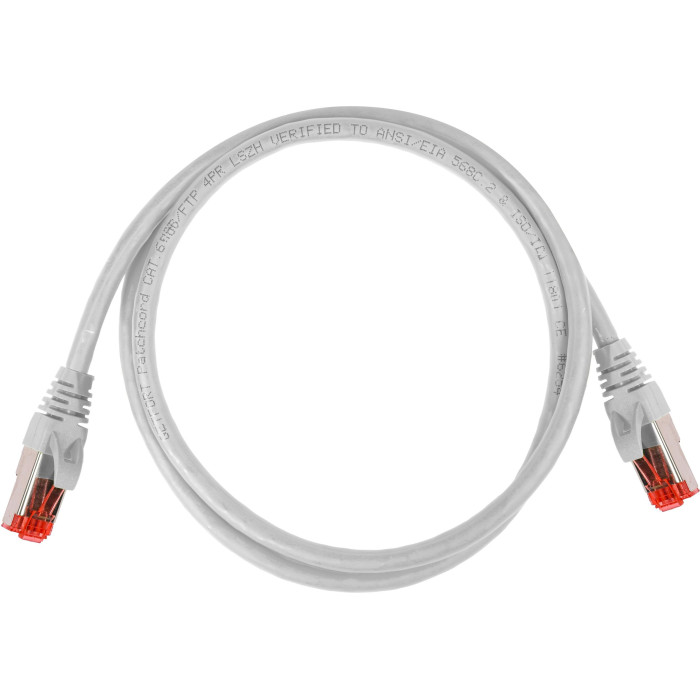 PATCHCORD SKRĘTKA GETFORT CAT.6A S/FTP LSOH 1m szary