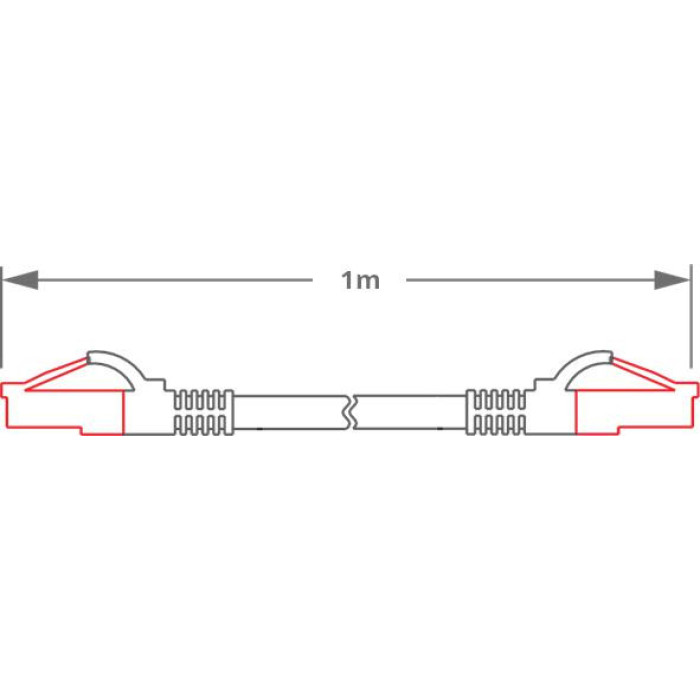 PATCHCORD SKRĘTKA GETFORT CAT.6A S/FTP LSOH 1m szary