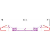 PATCHCORD SKRĘTKA GETFORT CAT.6A S/FTP LSOH 0,5m fioletowy