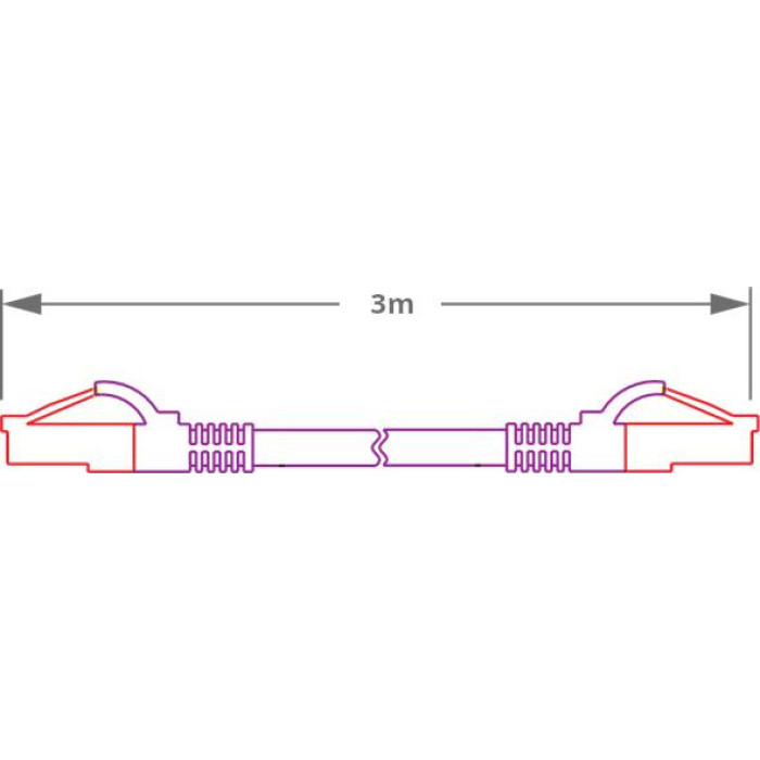 PATCHCORD SKRĘTKA GETFORT CAT.6A S/FTP LSOH 3m fioletowy