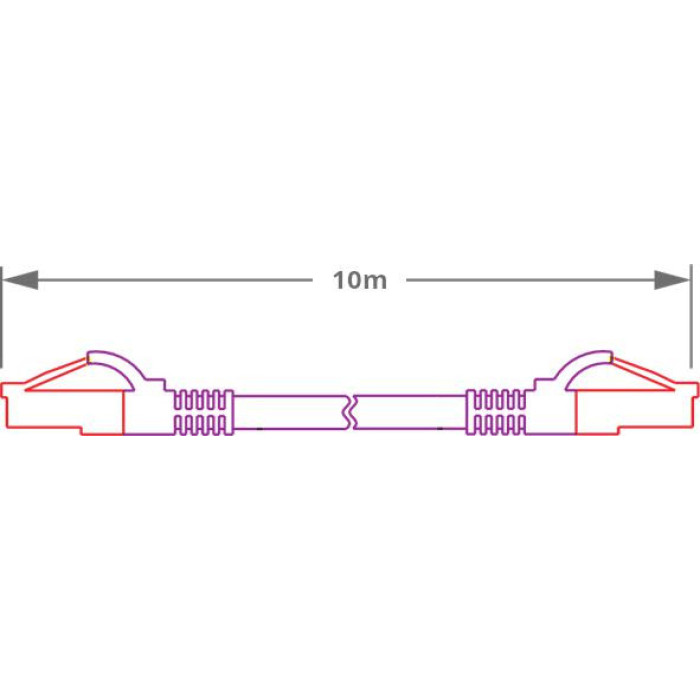PATCHCORD SKRĘTKA GETFORT CAT.6A S/FTP LSOH 10m fioletowy
