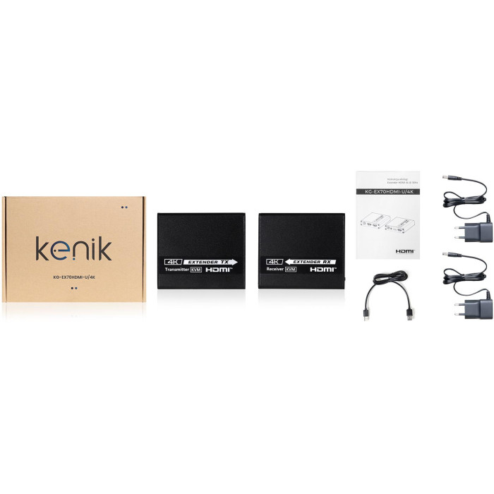 Extender HDMI Kenik KG-EX70HDMI-U/4K wideo + audio + myszka po skrętce
