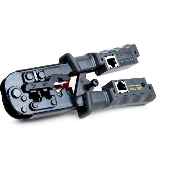 Zaciskacz wtyków Getfort 8P8C/RJ-45,6P6C/RJ-12,6P4C/RJ-11 z wbudowanym testerem