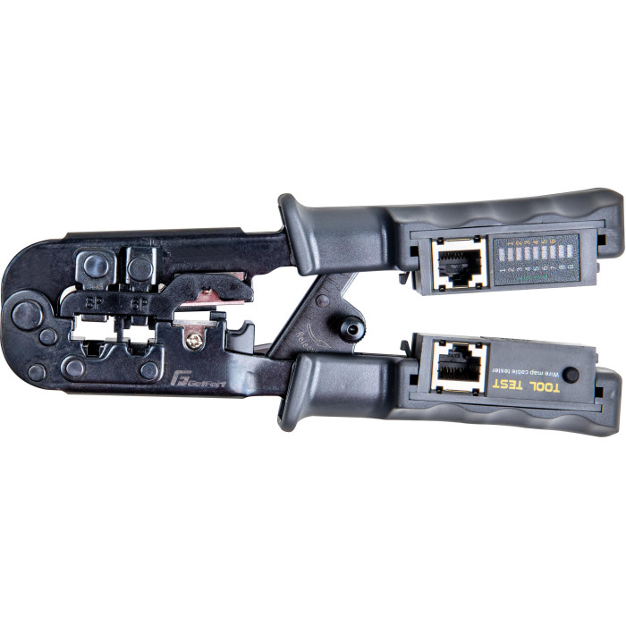 Zaciskacz wtyków Getfort 8P8C/RJ-45,6P6C/RJ-12,6P4C/RJ-11 z wbudowanym testerem