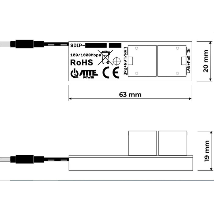 Adapter PoE ATTE SDIP-12-121